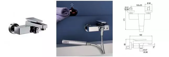 Смеситель для ванны «Jacuzzi» Beam 0AM00011JA00 хром Смеситель для ванны «Jacuzzi» Beam 0AM00011JA00 хром