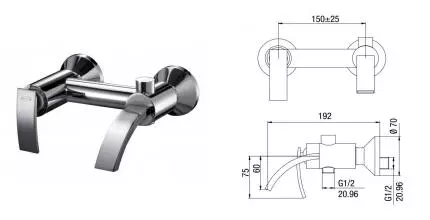 Смеситель для ванны «Jacuzzi» Rubinetteria Ray 0IO00011JA00 хром