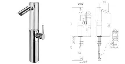 Смеситель для раковины «Jacuzzi» Halo 0FW00488JA00 с донным клапаном хром