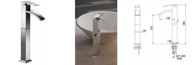 Смеситель для раковины «Jacuzzi» Glint 0IQ00493JA00 хром