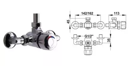 Смеситель для душа «Presto» Alpa 35814 хром