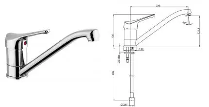 Смеситель для кухонной мойки «Paini» Pilot 04CR573 хром Смеситель для кухонной мойки «Paini» Pilot 04CR573 хром