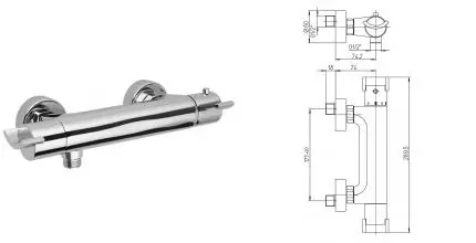Смеситель для душа «Paini» Morgana 73CR511THKM с термостатом хром