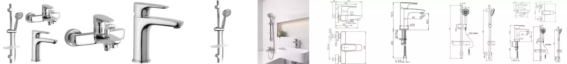 Комплект смесителей «Paini» Parallel 47CRKIT3 хром