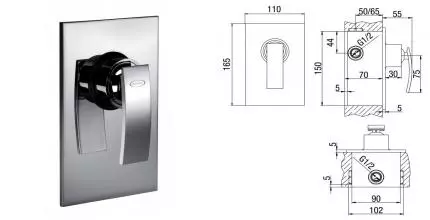 Смеситель для душа «Jacuzzi» Ray 0IO00410JA00 хром Смеситель для душа «Jacuzzi» Ray 0IO00410JA00 хром