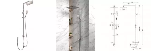 Душевая стойка «Paini» RSQ4 50CR191ARQ2P3 хром Душевая стойка «Paini» RSQ4 50CR191ARQ2P3 хром