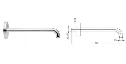 Кронштейн для верхнего душа «Paini» 50CR745T135BI 35 хром
