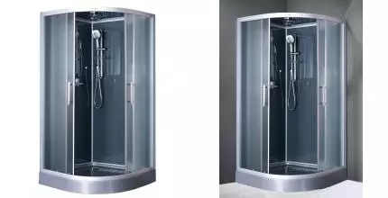 Душевая кабина «Esbano» ESGT-100CR 100/100 низкий поддон матовая/серая