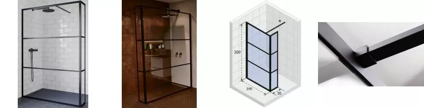 Душевая перегородка «Riho» Grid GB402 100/200 прозрачная универсальная Душевая перегородка «Riho» Grid GB402 100/200 прозрачная универсальная