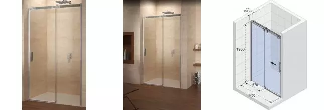 Душевая дверь «Riho» Ocean O104 140/195 прозрачная универсальная Душевая дверь «Riho» Ocean O104 140/195 прозрачная универсальная