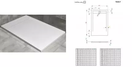 Душевой поддон «Radaway» Teos F white 110/90 низкий из литьевого мрамора прямоугольный без сифона Душевой поддон «Radaway» Teos F white 110/90 низкий из литьевого мрамора прямоугольный без сифона