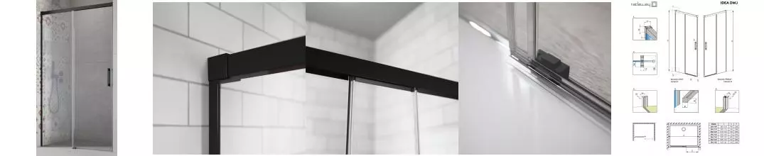 Душевая дверь «Radaway» Idea Black DWJ 160 прозрачная/чёрная левая Душевая дверь «Radaway» Idea Black DWJ 160 прозрачная/чёрная левая