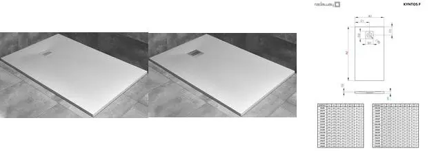 Душевой поддон «Radaway»  Kyntos F white 110/90 низкий из литьевого мрамора прямоугольный без решётки без сифона
