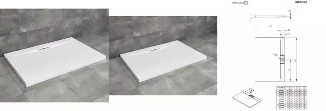 Душевой поддон «Radaway» Giaros D 120/80 низкий из литьевого мрамора прямоугольный без сифона Душевой поддон «Radaway» Giaros D 120/80 низкий из литьевого мрамора прямоугольный без сифона