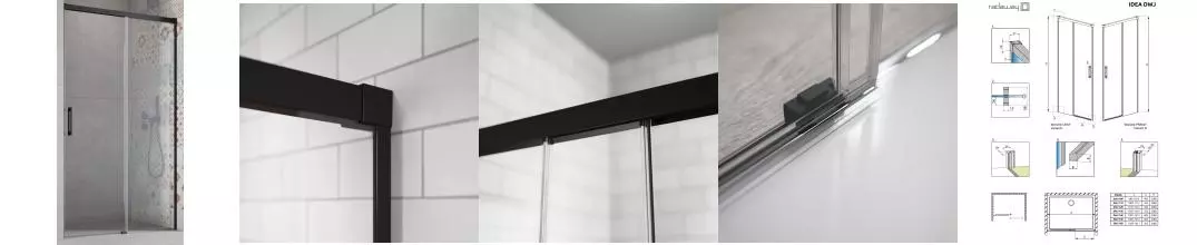 Душевая дверь «Radaway» Idea Black DWJ 150 прозрачная/чёрная правая Душевая дверь «Radaway» Idea Black DWJ 150 прозрачная/чёрная правая