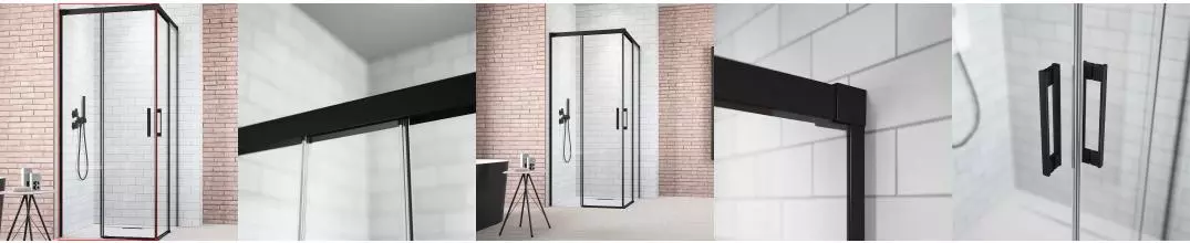Душевая дверь Idea Black KDD 90 Left черный/прозрачное 900x2005 387060-54-01L · Idea, Radaway, 387060-54-01L