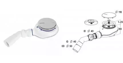 Сифон для поддона «Radaway» Turboflow TB21 белый/хром
