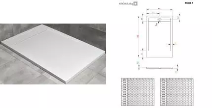 Душевой поддон «Radaway» Teos F white 180/90 низкий из литьевого мрамора прямоугольный без сифона Душевой поддон «Radaway» Teos F white 180/90 низкий из литьевого мрамора прямоугольный без сифона