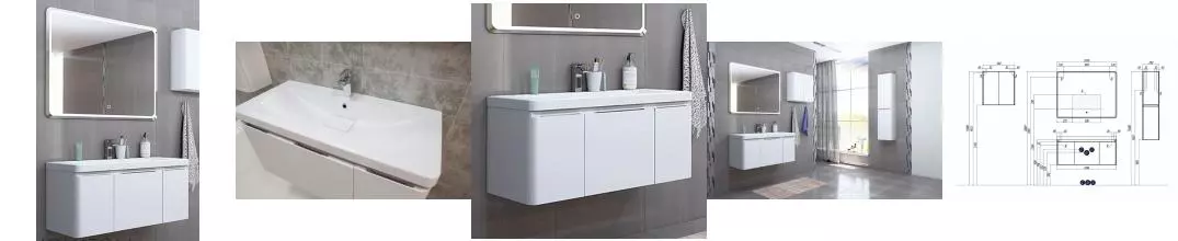 Мебель для ванной подвесная «Aquaton» Шерилл 105 белая