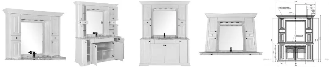 Зеркальный шкаф «Aquanet» Кастильо 160 с подсветкой белый