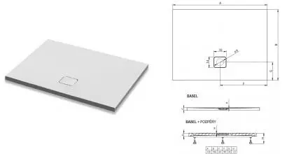 Душевой поддон «Riho» Basel 432 120/100 низкий акриловый прямоугольный белый