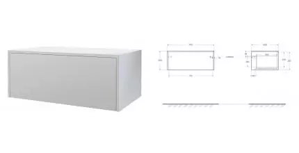 Подвесной шкаф «Cezares» Tavolone 75 подвесной Bianco Opaco