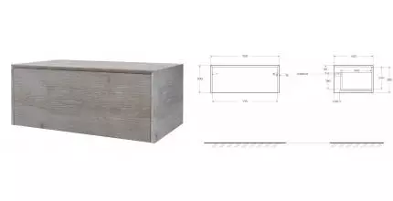 Подвесной шкаф «Cezares» Tavolone 75 подвесной Pino sbiancato