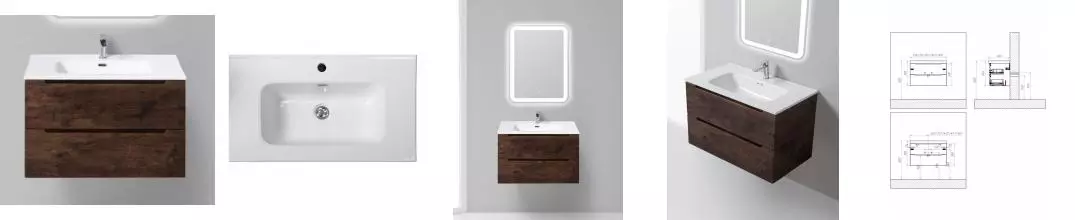 Тумба с раковиной «Belbagno» Etna 80 (NDR-800-LVB) подвесная Rovere Moro Тумба с раковиной «Belbagno» Etna 80 (NDR-800-LVB) подвесная Rovere Moro