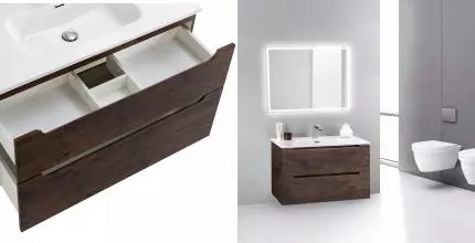 Тумба с раковиной «Belbagno» Etna 80 (BB800ETL) подвесная Rovere Moro Тумба с раковиной «Belbagno» Etna 80 (BB800ETL) подвесная Rovere Moro