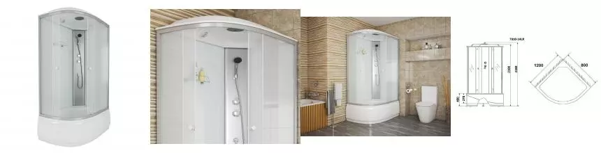 Душевая кабина «Niagara» NG-7310-14 120/80 высокий поддон матовая/матовая правая Душевая кабина «Niagara» NG-7310-14 120/80 высокий поддон матовая/матовая правая