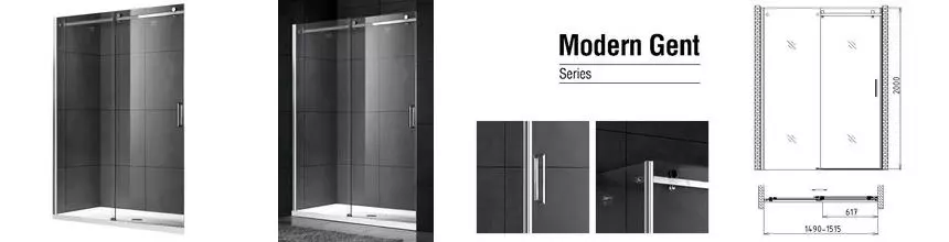 Душевая дверь «Gemy» Modern Gent S25191B 150/200 прозрачная универсальная Душевая дверь «Gemy» Modern Gent S25191B 150/200 прозрачная универсальная