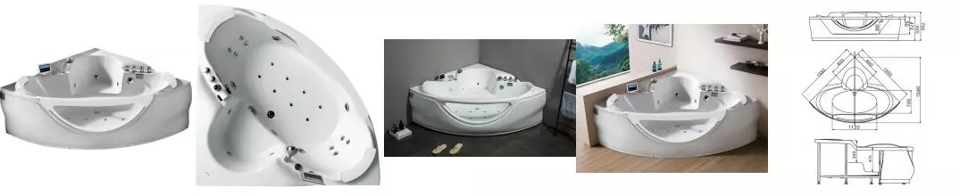 Гидромассажная ванна акриловая «Gemy» G9025 II K 155/155 с каркасом с сифоном белая