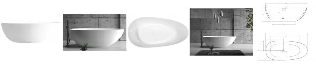 Ванна акриловая «Abber» AB9211 170/85 с каркасом с сифоном белая