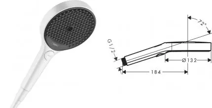 Ручная лейка «Hansgrohe» Rainfinity 26864700 белая матовая Ручная лейка «Hansgrohe» Rainfinity 26864700 белая матовая