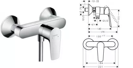 Смеситель для душа «Hansgrohe» Logis E 71602000 хром