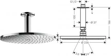 Верхний душ «Hansgrohe» Raindance S 27620000 хром