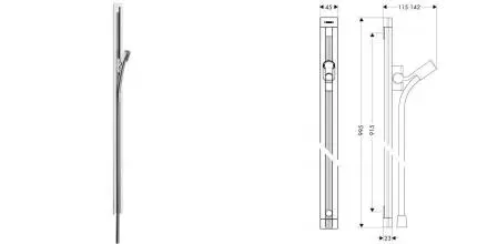 Штанга для душа «Hansgrohe» Unica 27636000 со шлангом 160 см хром Штанга для душа «Hansgrohe» Unica 27636000 со шлангом 160 см хром
