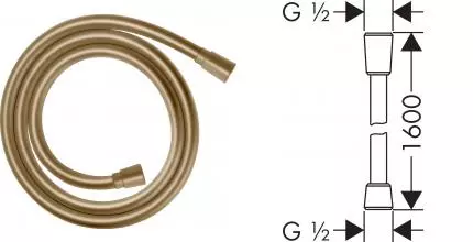 Душевой шланг «Hansgrohe» Isiflex 160 28276140 160 см бронза Душевой шланг «Hansgrohe» Isiflex 160 28276140 160 см бронза