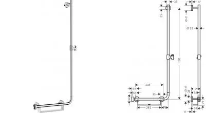 Штанга для душа «Hansgrohe» Unica Comfort 26404400 хром/белая