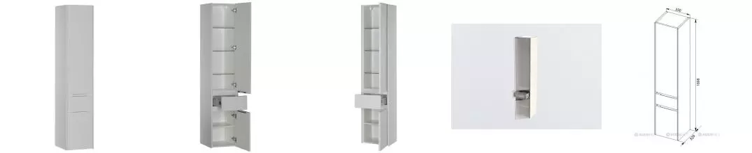 Пенал «Aquanet» Латина 35 подвесной белый правый Пенал «Aquanet» Латина 35 подвесной белый правый