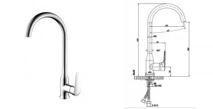 Смеситель для кухонной мойки «Bravat» Arden F7351385CP-RUS хром Смеситель для кухонной мойки «Bravat» Arden F7351385CP-RUS хром