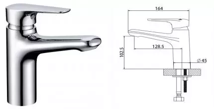 Смеситель для раковины «Bravat» Arden F1351385CP-RUS хром