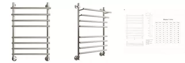 Полотенцесушитель F primo 80/50 1"-3/4"-1/2" УниверсальныйК3, Полированный · Двин, 4627086033096