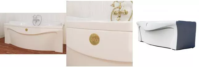 Экран под ванну «Фэма» Франческа белый/золото правый