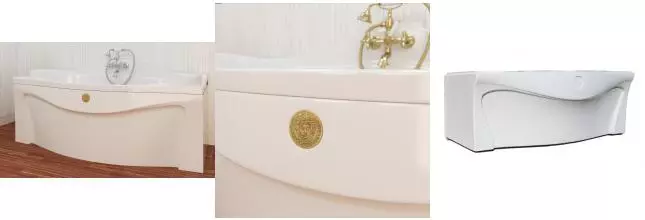 Экран под ванну «Фэма» Франческа белый/золото левый