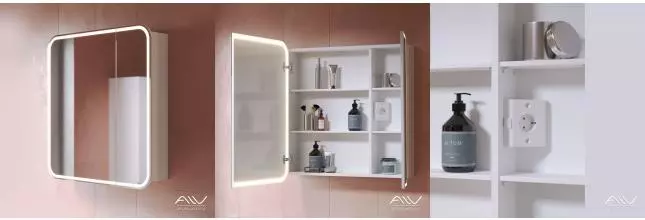 Зеркальный шкаф «Alavann» Lana 80 с подсветкой холодный белый