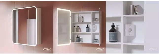 Зеркальный шкаф «Alavann» Lana 80 с подсветкой холодный белый Зеркальный шкаф «Alavann» Lana 80 с подсветкой холодный белый