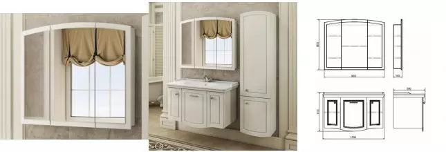 Зеркальный шкаф «Comforty» Палини 100 без света белый Зеркальный шкаф «Comforty» Палини 100 без света белый