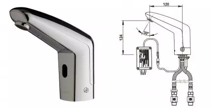 Смеситель для раковины «Presto» Volta 55151 сенсорный хром Смеситель для раковины «Presto» Volta 55151 сенсорный хром