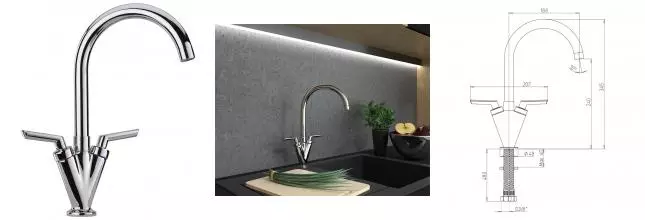 Смеситель для кухонной мойки «Paini» Neptune 64CR572NPKM хром Смеситель для кухонной мойки «Paini» Neptune 64CR572NPKM хром